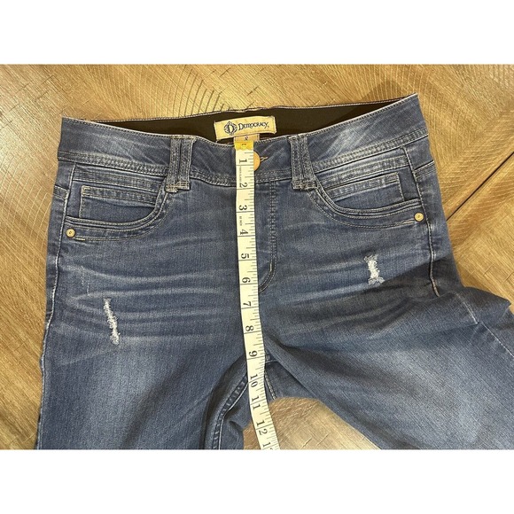 Democracy Ab Technology Skinny Blue Medium Wash Denim Jeans Size 8 Distressed - Picture 7 of 14